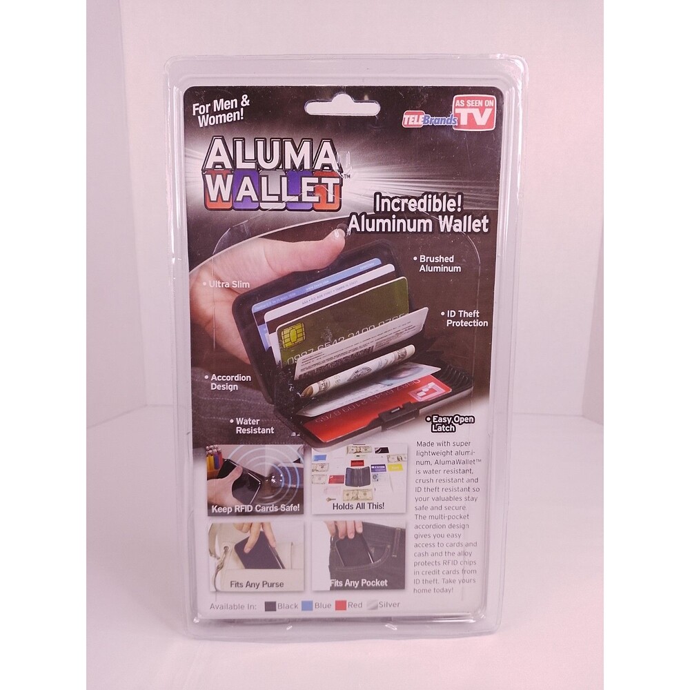 Telebrands Aluma Wallet Black RFID Blocking Waterproof Credit Card Case NEW - Picture 2 of 5